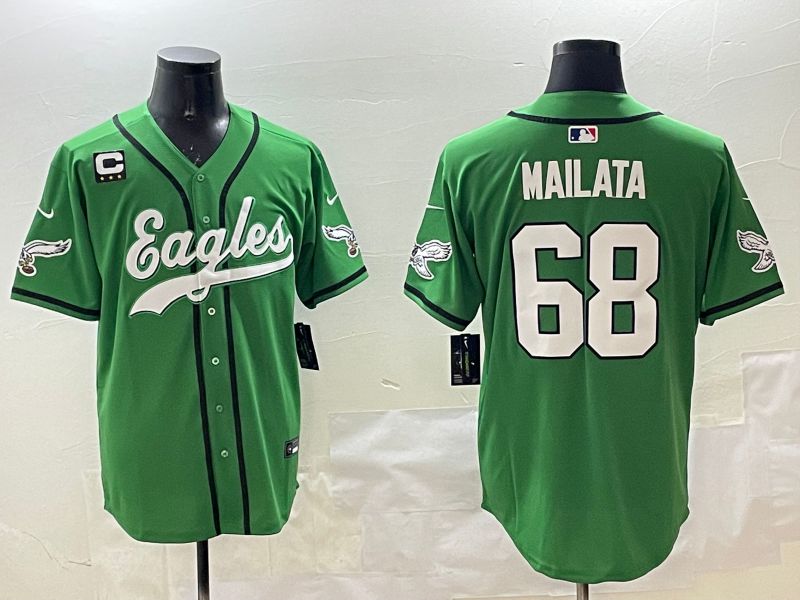 Men Philadelphia Eagles #68 Mailata Green three generations Jointly Name 2025 Nike Limited NFL Jersey style 13->philadelphia eagles->NFL Jersey